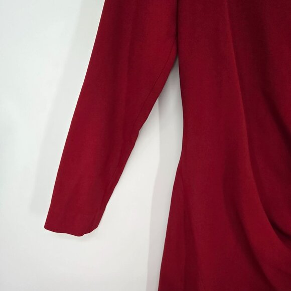 Roland Mouret Red Sheath Dress Cocktail Ruched Side Holiday Classic Women's Sz 6 - Picture 3 of 9